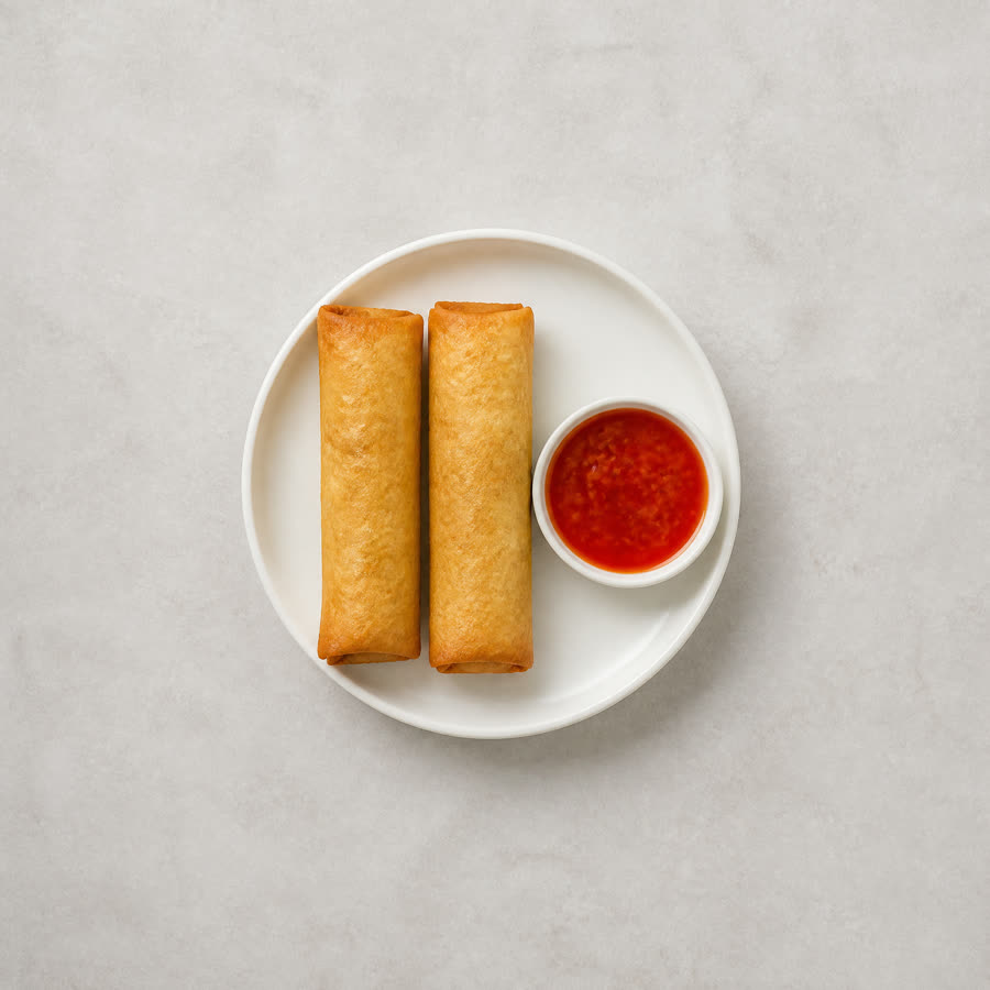 Vegetarische loempia's met chilisaus